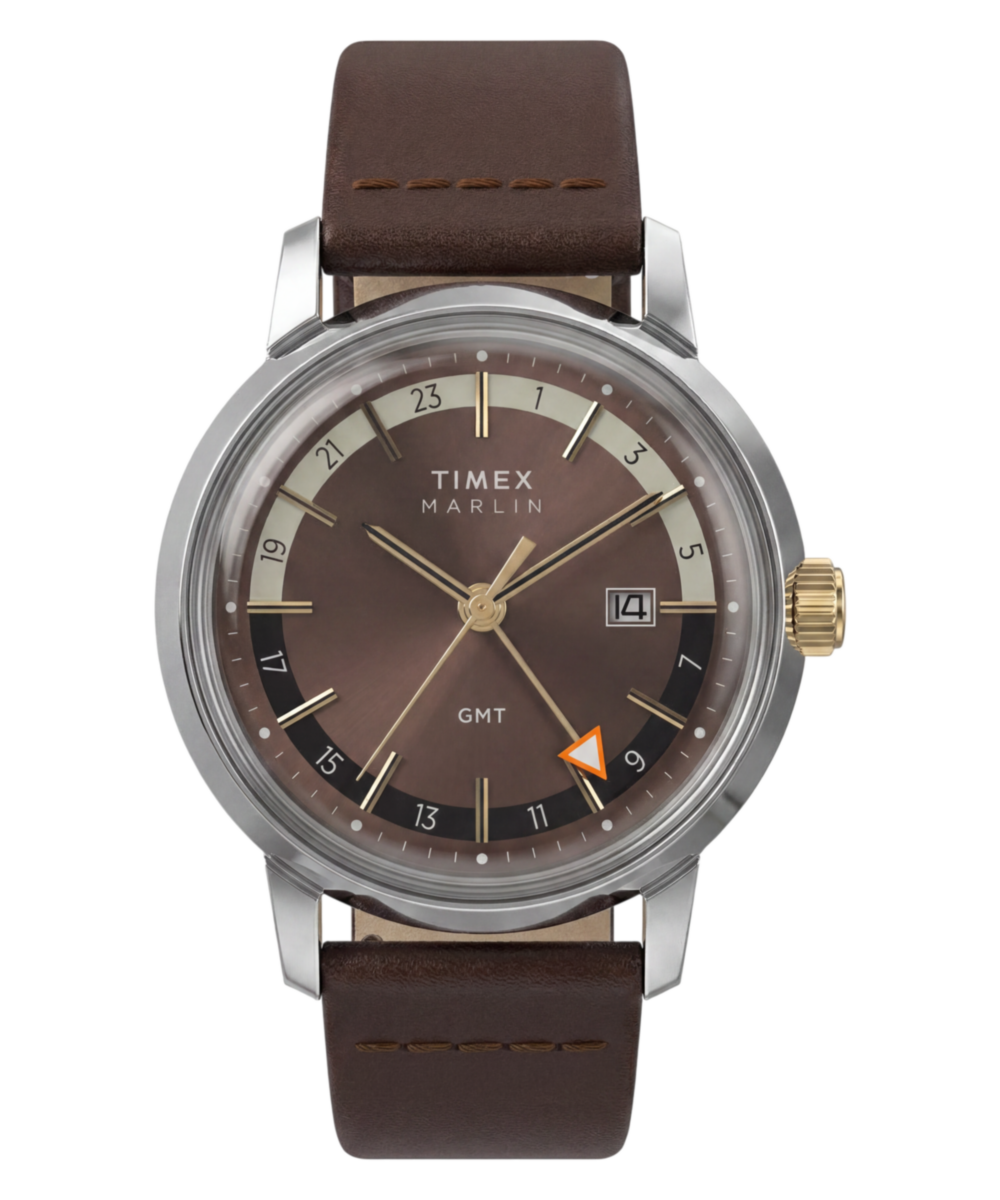 Heritage Marlin Quartz GMT 40mm Leather Strap Watch