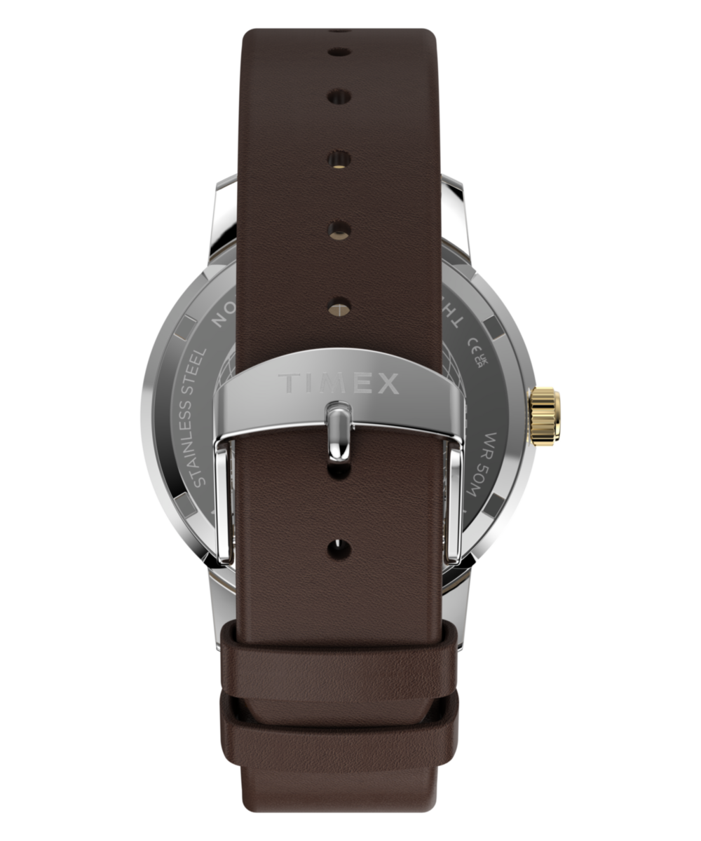 Heritage Marlin Quartz GMT 40mm Leather Strap Watch