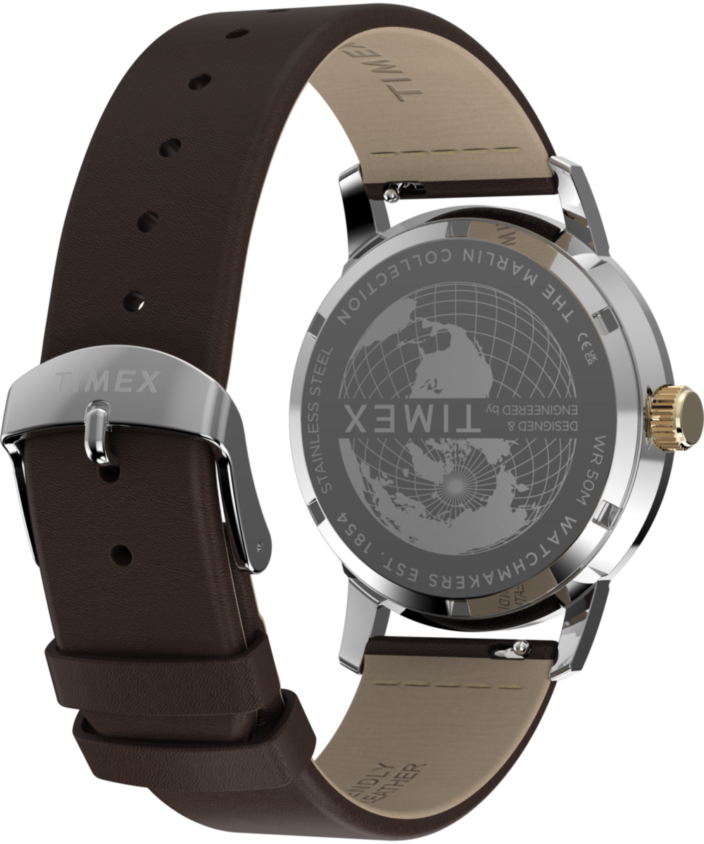 Heritage Marlin Quartz GMT 40mm Leather Strap Watch