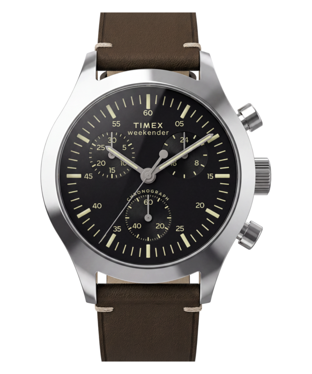 Heritage Timex Weekender New England Chronograph 40mm Leather Strap Watch