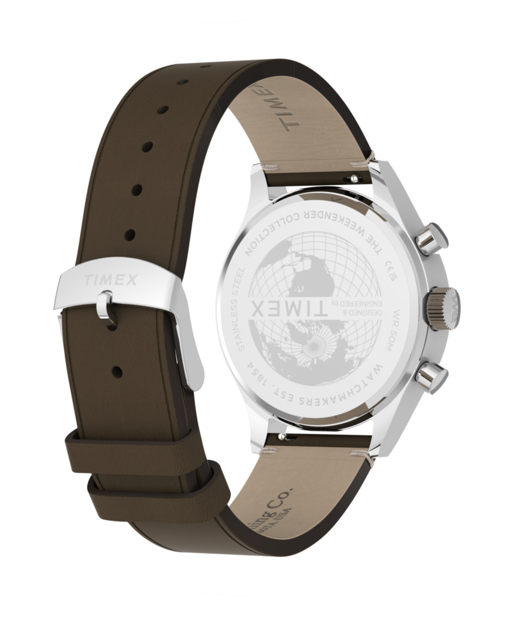 Heritage Timex Weekender New England Chronograph 40mm Leather Strap Watch