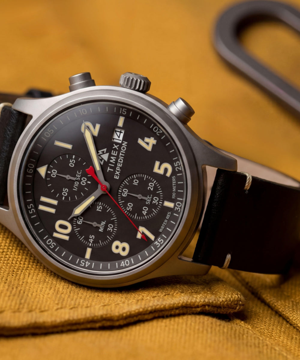 Heritage Expedition Sierra Chronograph 43mm Leather Strap Watch