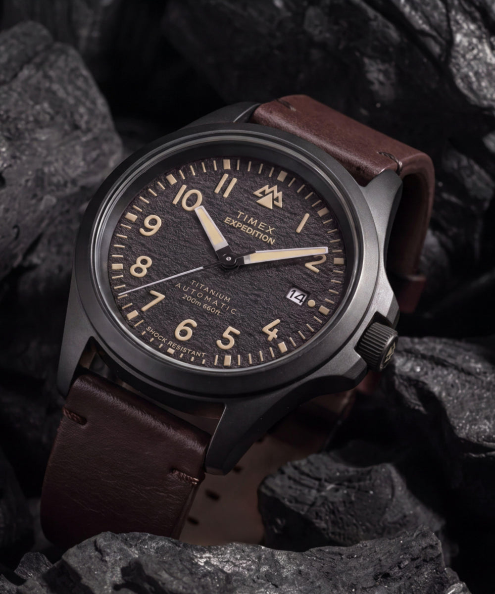 Heritage Expedition Field Post Titanium Automatic 41mm Leather Strap Watch