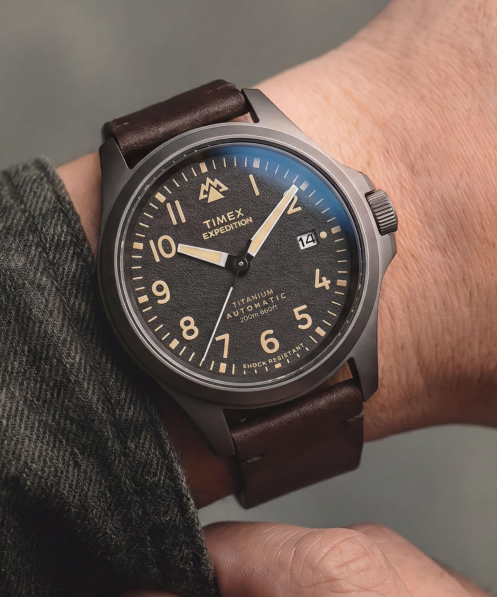 Heritage Expedition Field Post Titanium Automatic 41mm Leather Strap Watch