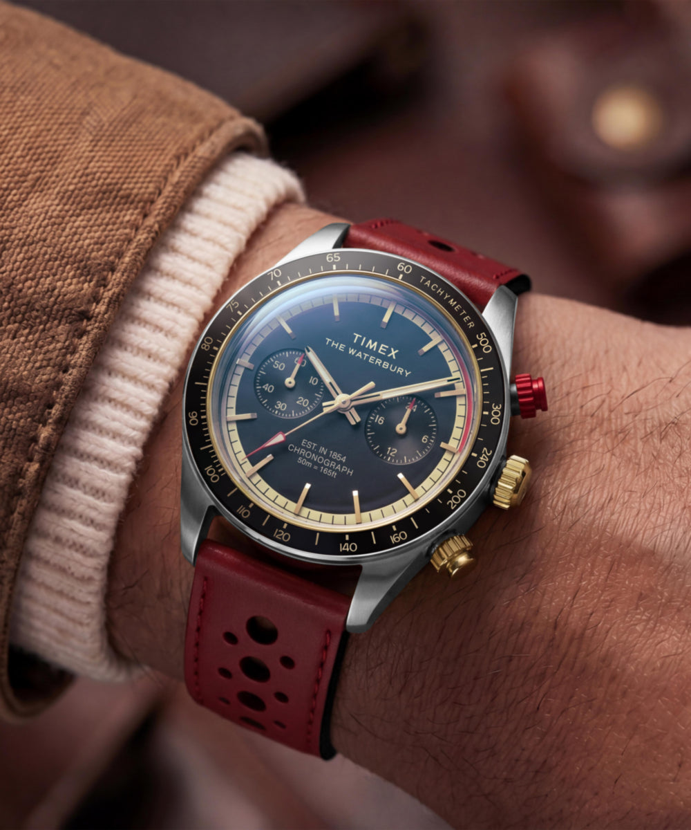 Heritage Waterbury Heritage Chronograph 39mm Leather Strap Watch