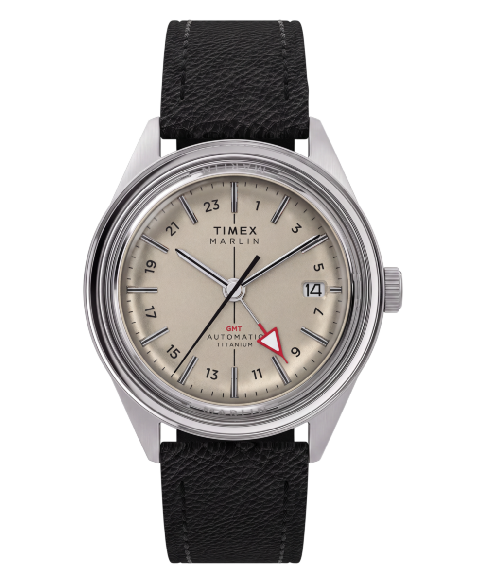 Heritage Marlin Jet Titanium Automatic GMT 40mm Leather Strap Watch