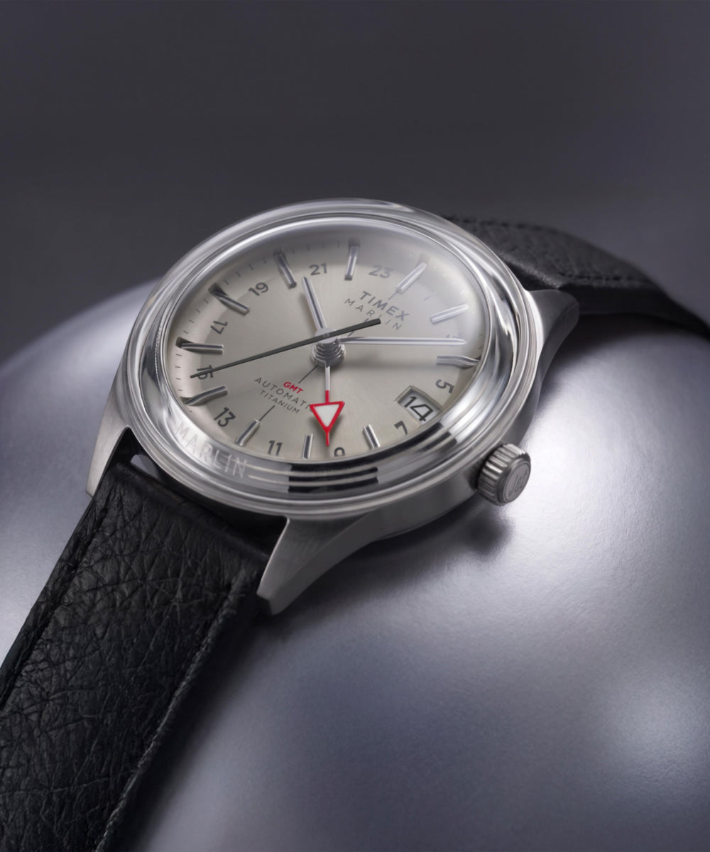 Heritage Marlin Jet Titanium Automatic GMT 40mm Leather Strap Watch
