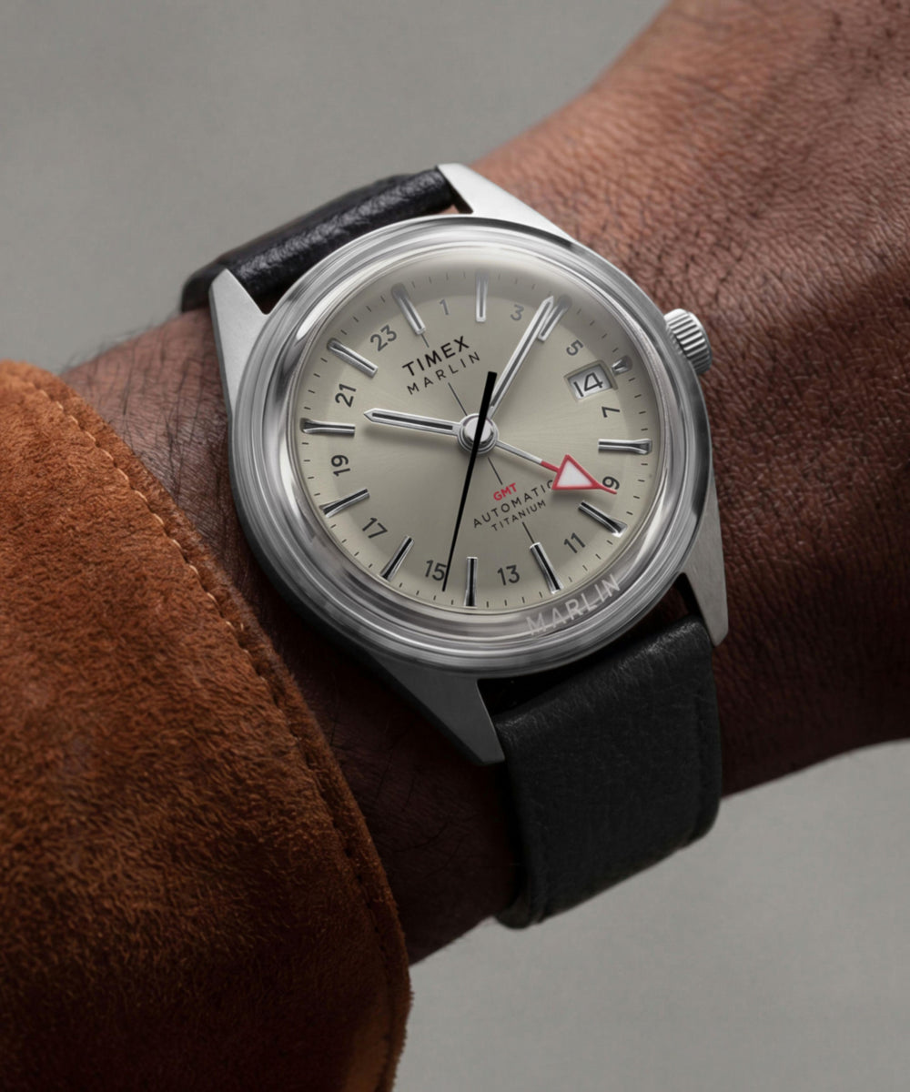 Heritage Marlin Jet Titanium Automatic GMT 40mm Leather Strap Watch