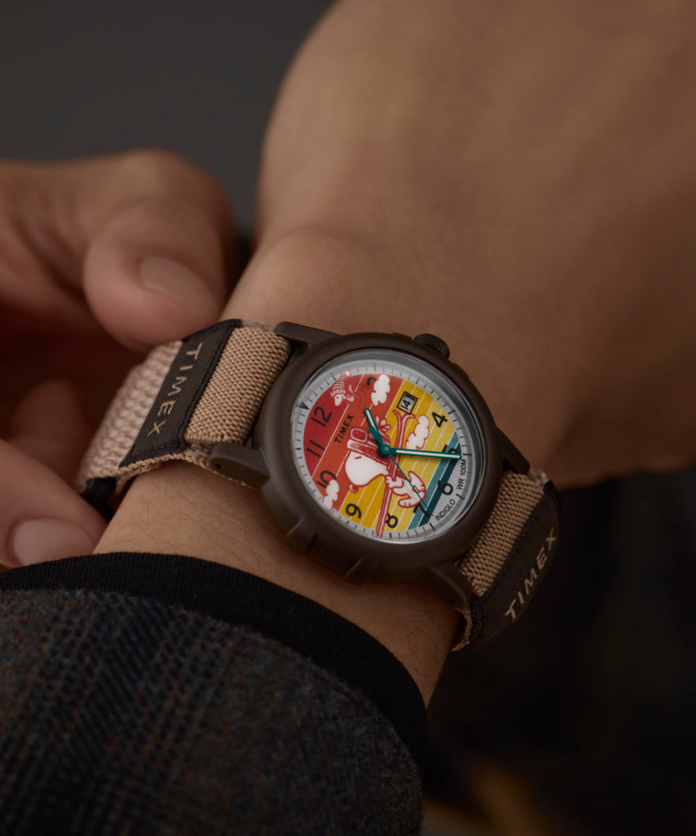 Heritage Peanuts x Timex Camper Ski 38mm Fabric Strap Watch