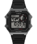 Heritage World Time Digital 40mm Resin Strap Watch