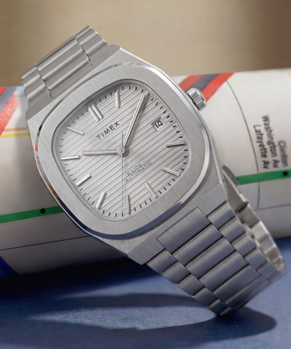 Heritage Timex Automatic E Line 38mm Stainless Steel Bracelet Watch