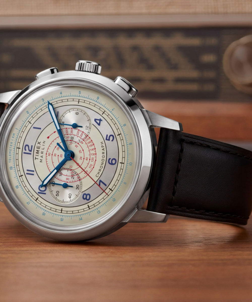 Heritage Marlin Neo Classic Chronograph 40mm Leather Strap Watch