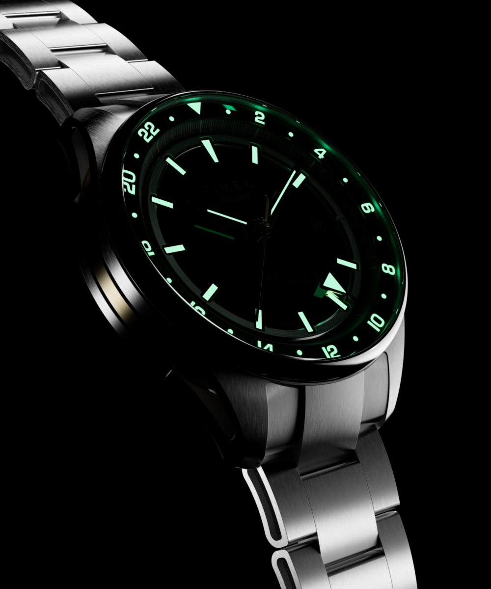 Heritage Timex Atelier GMT Première M1a 38mm Swiss Made Automatic Stainless Steel Bracelet