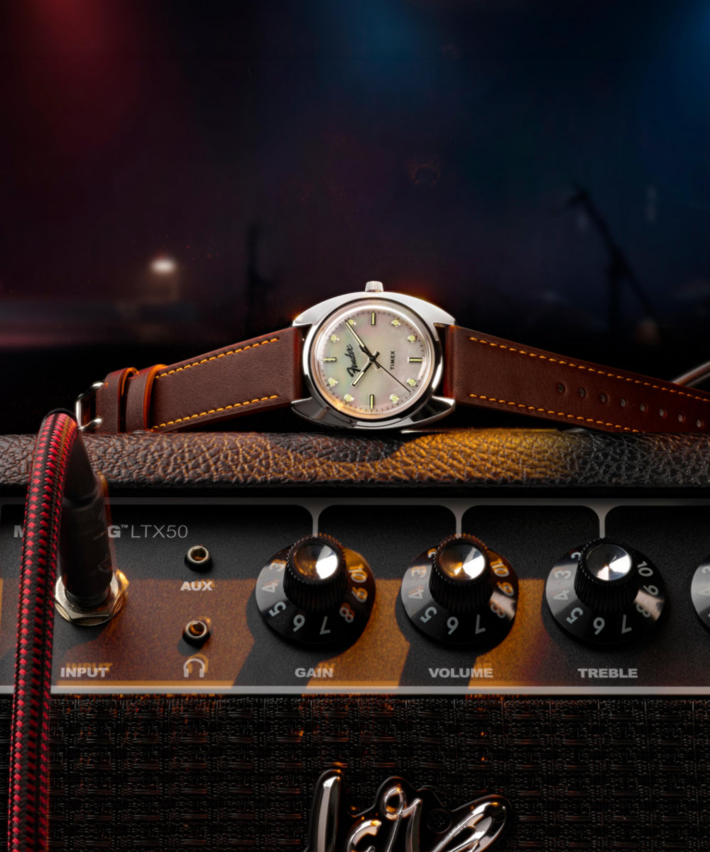 Heritage Fender x Timex 37mm Leather Strap Watch