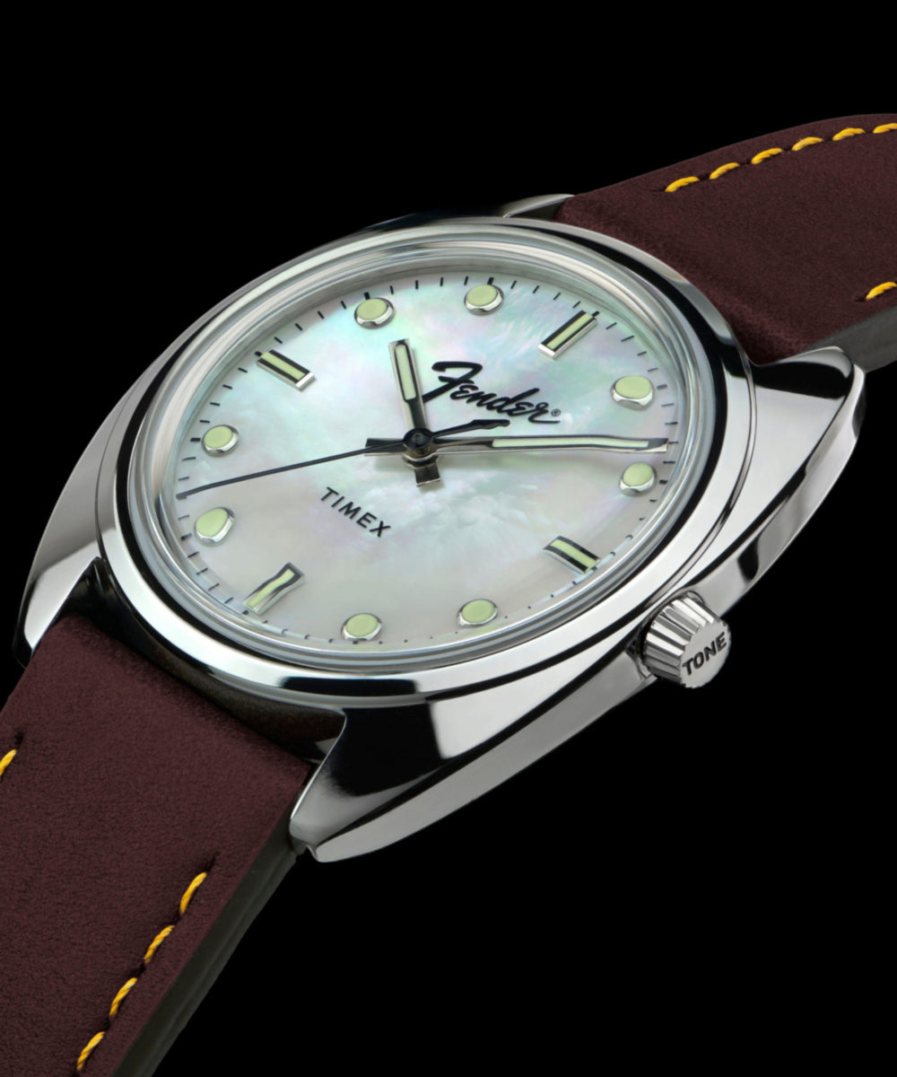 Heritage Fender x Timex 37mm Leather Strap Watch