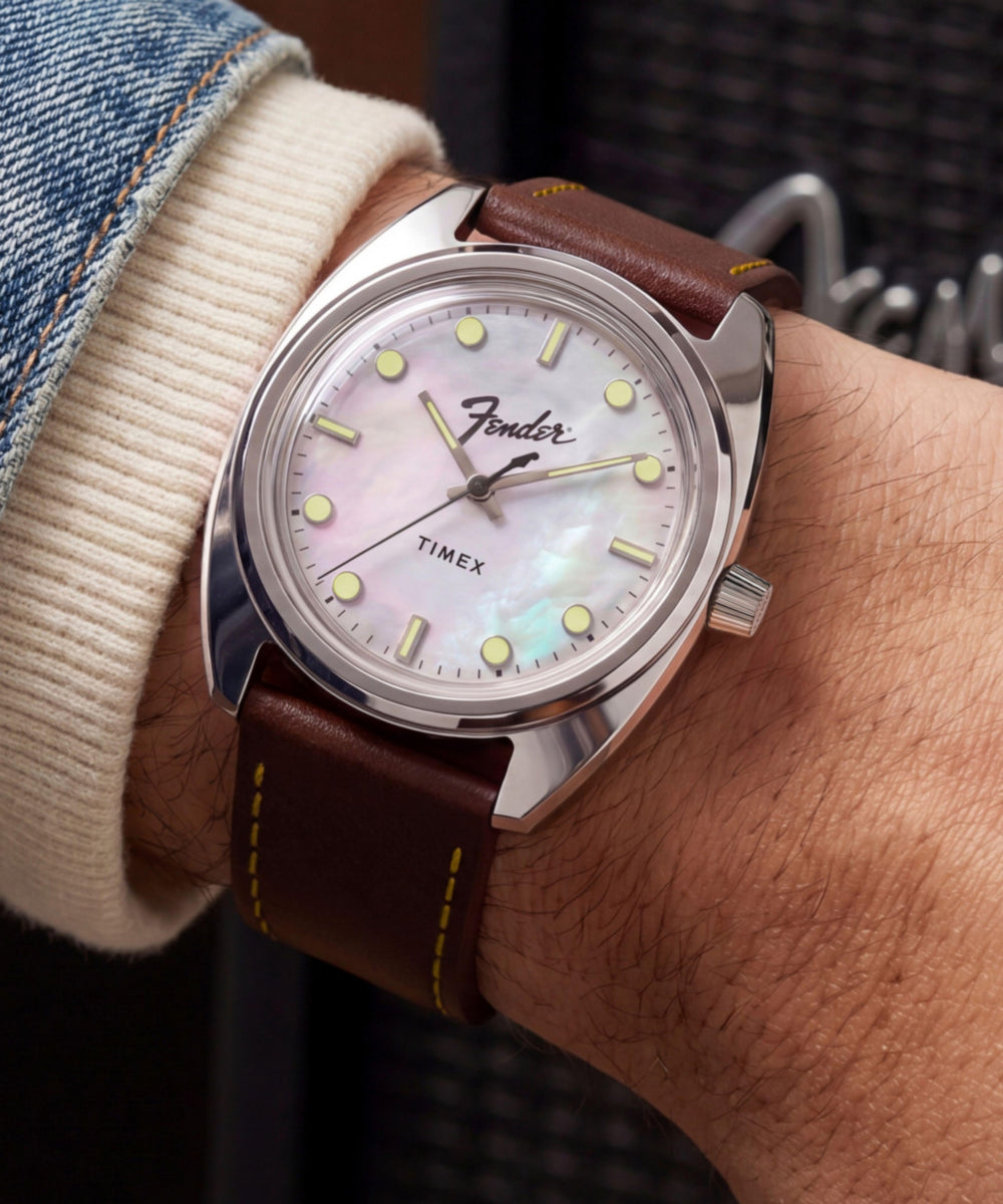 Heritage Fender x Timex 37mm Leather Strap Watch
