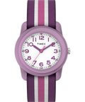 Heritage TIMEX TIME MACHINES 29mm Purple Stripe Elastic Fabric Kids Watch