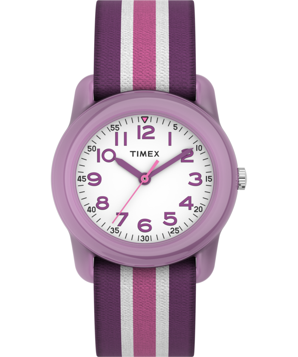Heritage TIMEX TIME MACHINES 29mm Purple Stripe Elastic Fabric Kids Watch
