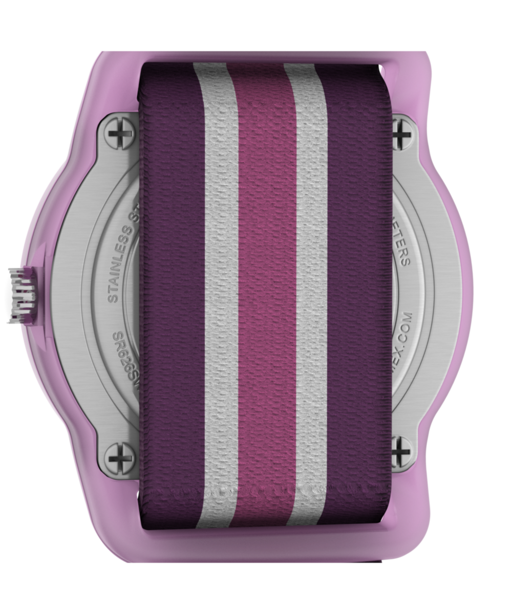 Heritage TIMEX TIME MACHINES 29mm Purple Stripe Elastic Fabric Kids Watch