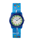 Heritage TIMEX TIME MACHINES 29mm Blue Soccer Elastic Fabric Kids Watch