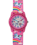 Heritage TIMEX TIME MACHINES 29mm Rainbow Unicorn Pink Elastic Fabric Kids Watch