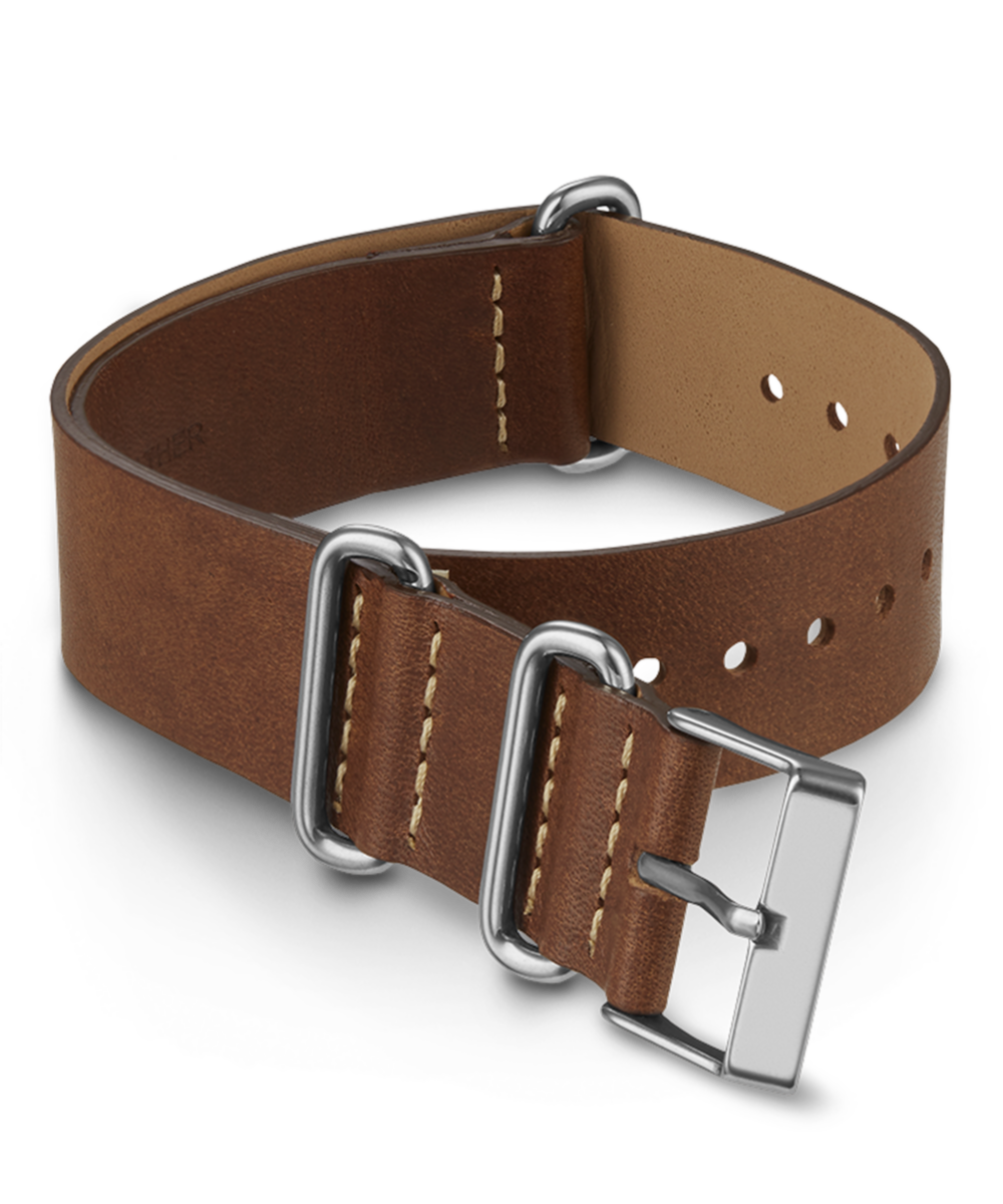 Heritage 20mm Leather Slip-Thru Double Layer Strap