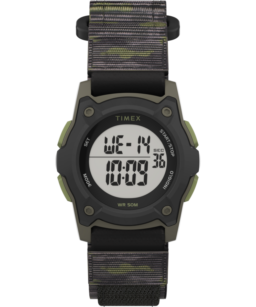 Heritage TIMEX TIME MACHINES 35mm GreenBrown Camo Fast Wrap Kids Digital Watch