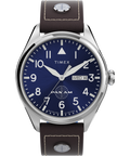 Heritage Pan Am x Timex Day-Date 42mm Leather Strap Watch