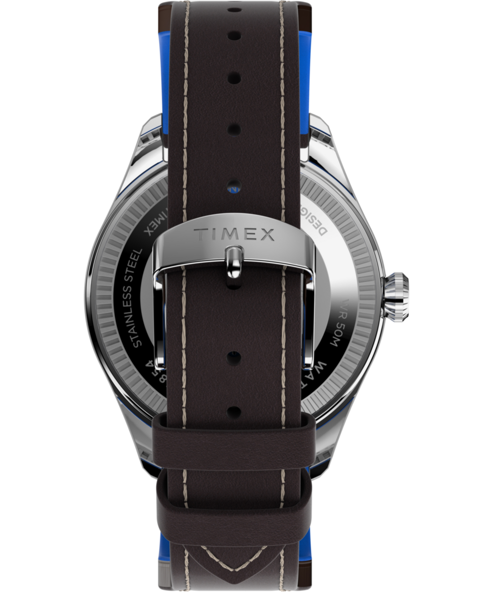Heritage Pan Am x Timex Day-Date 42mm Leather Strap Watch
